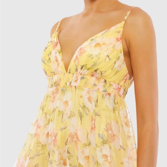 Mac Duggal 70240 Floral Empire Waist Ruffled Mini Dress size 4 UB - Picture 9 of 10